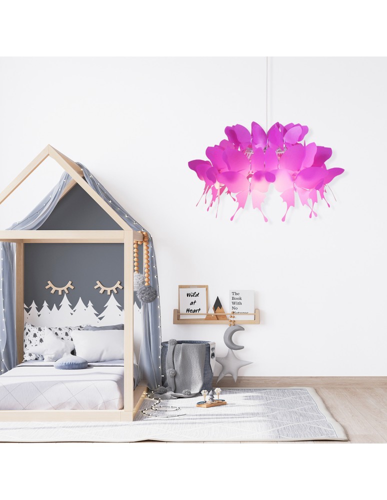 Children's pendant lamps - Light Prestige Farfalla 1 pendant dark pink E27 dark pink LP-3439/1P dark pink - product kolory-swiatla.pl 2