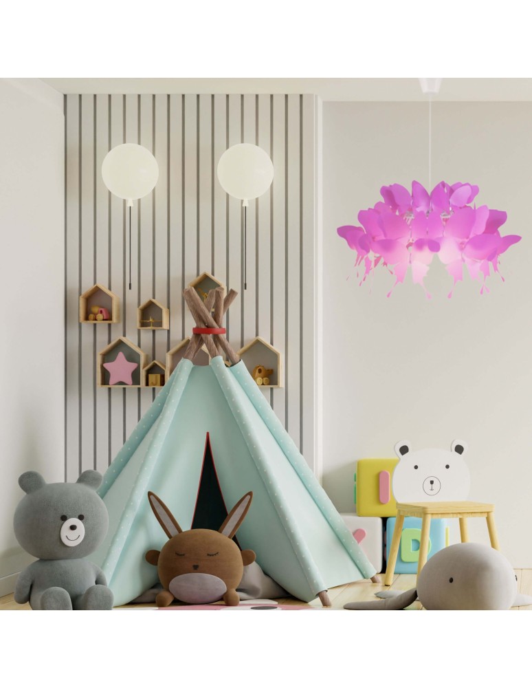 Children's pendant lamps - Light Prestige Farfalla 1 pendant dark pink E27 dark pink LP-3439/1P dark pink - product kolory-swiatla.pl 3