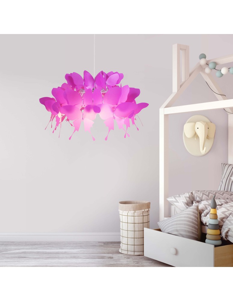 Children's pendant lamps - Light Prestige Farfalla 1 pendant dark pink E27 dark pink LP-3439/1P dark pink - product kolory-swiatla.pl 4