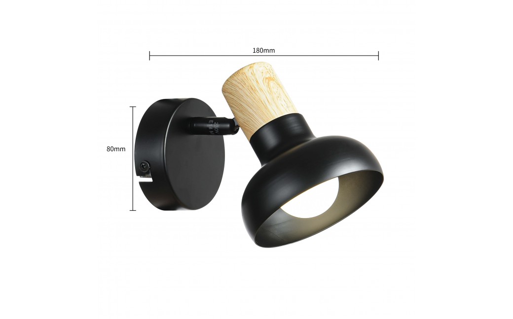Light Prestige Arezzo kinkiet czarny E14 czarny LP-1420/1W BK