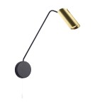 Cantilever wall lamps - Light Prestige Futuro 1 gold/black wall lamp with GU10 black/gold extension arm LP-17001/1WL GD/BK - product 1