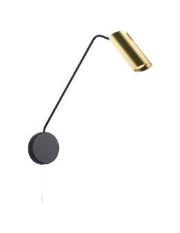Light Prestige Futuro 1 gold/black wall lamp with GU10 black/gold extension arm LP-17001/1WL GD/BK