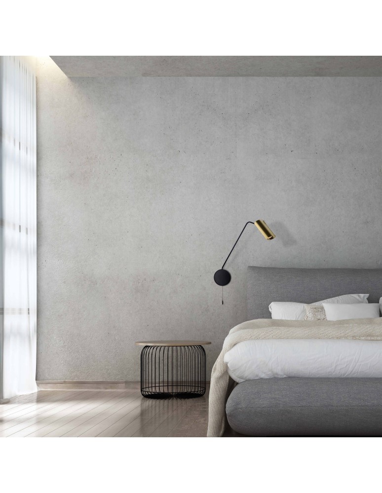 Cantilever wall lamps - Light Prestige Futuro 1 gold/black wall lamp with GU10 black/gold extension arm LP-17001/1WL GD/BK - product kolory-swiatla.pl 3