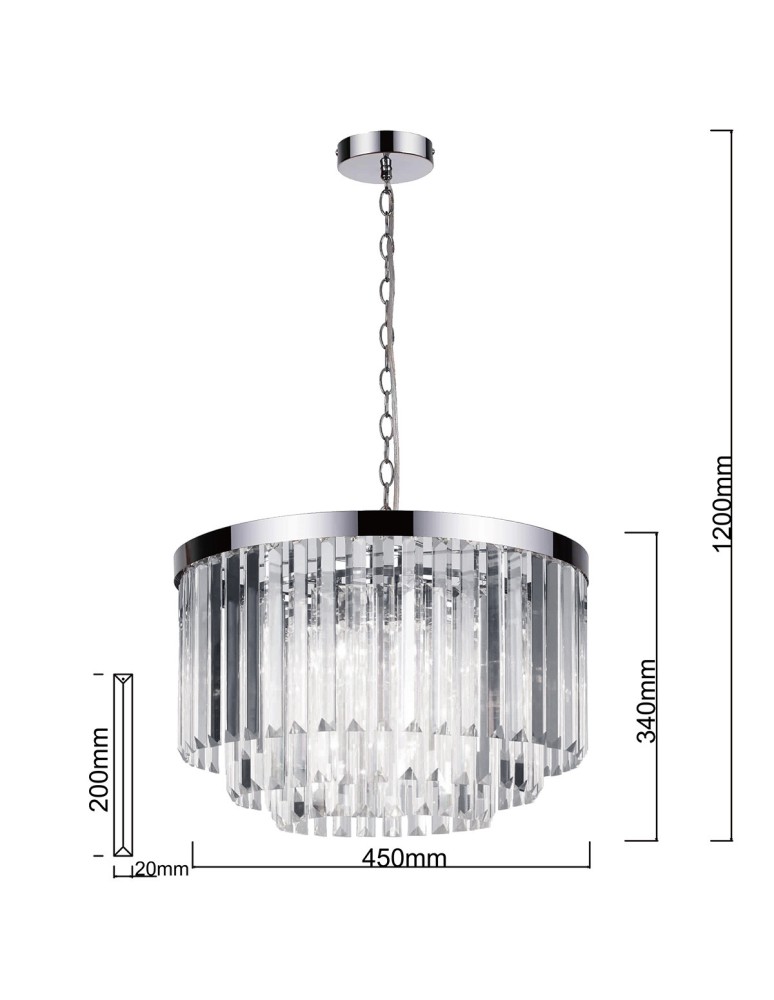 Glamour chandeliers - Light Prestige Vetro pendant E14 transparent LP-2910/5P - product kolory-swiatla.pl 8
