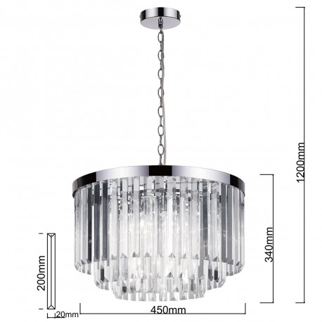 Light Prestige Vetro wisząca E14 transparentny LP-2910/5P