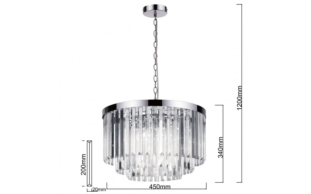 Light Prestige Vetro wisząca E14 transparentny LP-2910/5P