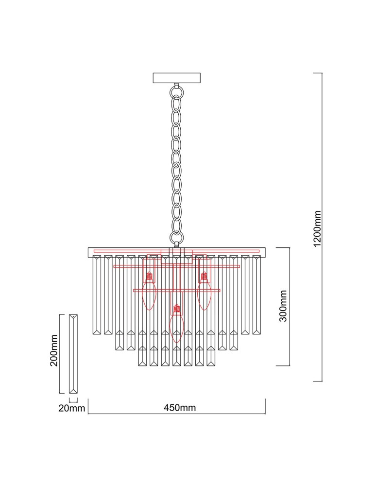 Glamour chandeliers - Light Prestige Vetro pendant E14 transparent LP-2910/5P - product kolory-swiatla.pl 9