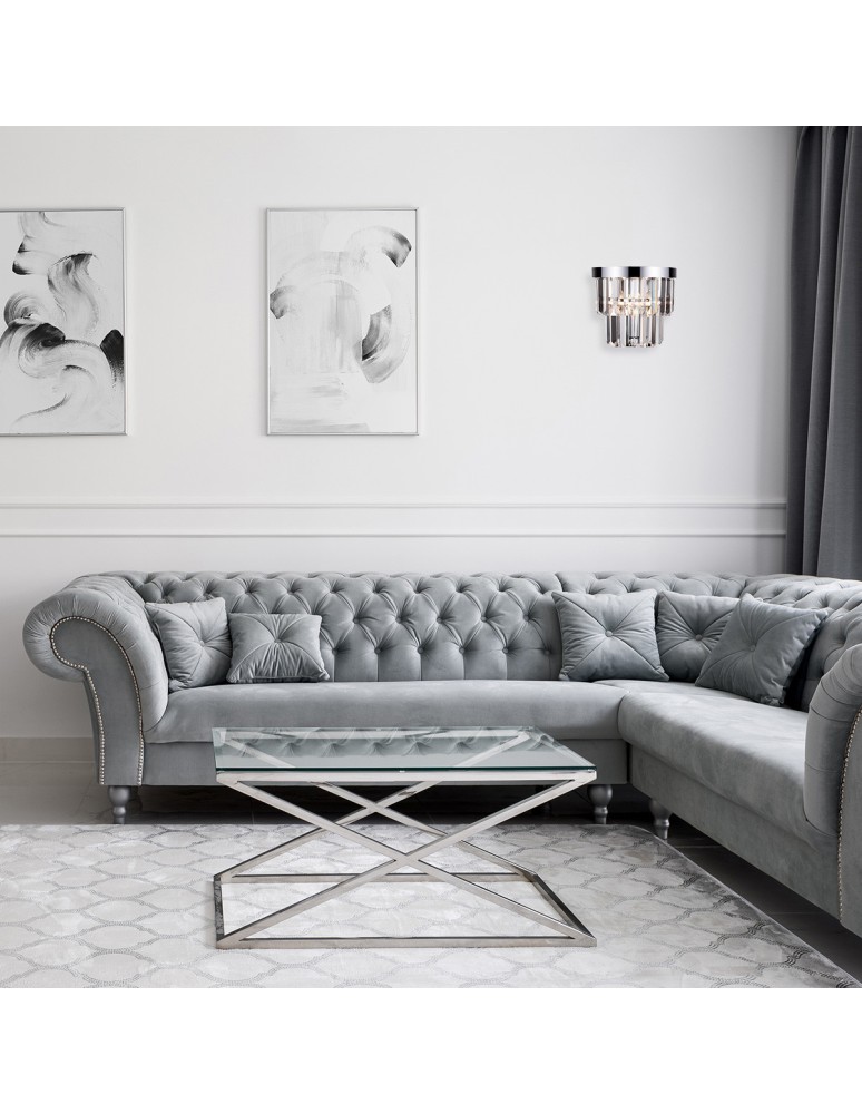 Glamour wall lamps - Light Prestige Vetro wall lamp E14 transparent/chrome LP-2910/1W - product kolory-swiatla.pl 2