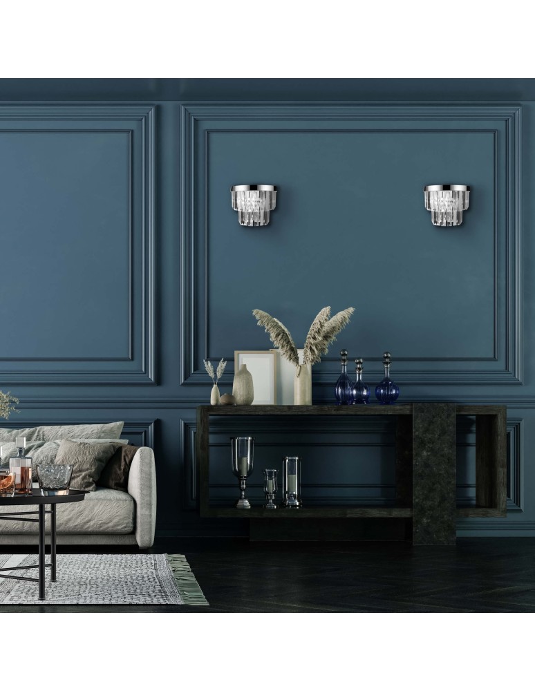 Glamour wall lamps - Light Prestige Vetro wall lamp E14 transparent/chrome LP-2910/1W - product kolory-swiatla.pl 3