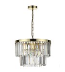 Glamour chandeliers - Light Prestige Vetro pendant lamp antique gold LP-2910/5P AGD 5xE14 antique gold - product 1
