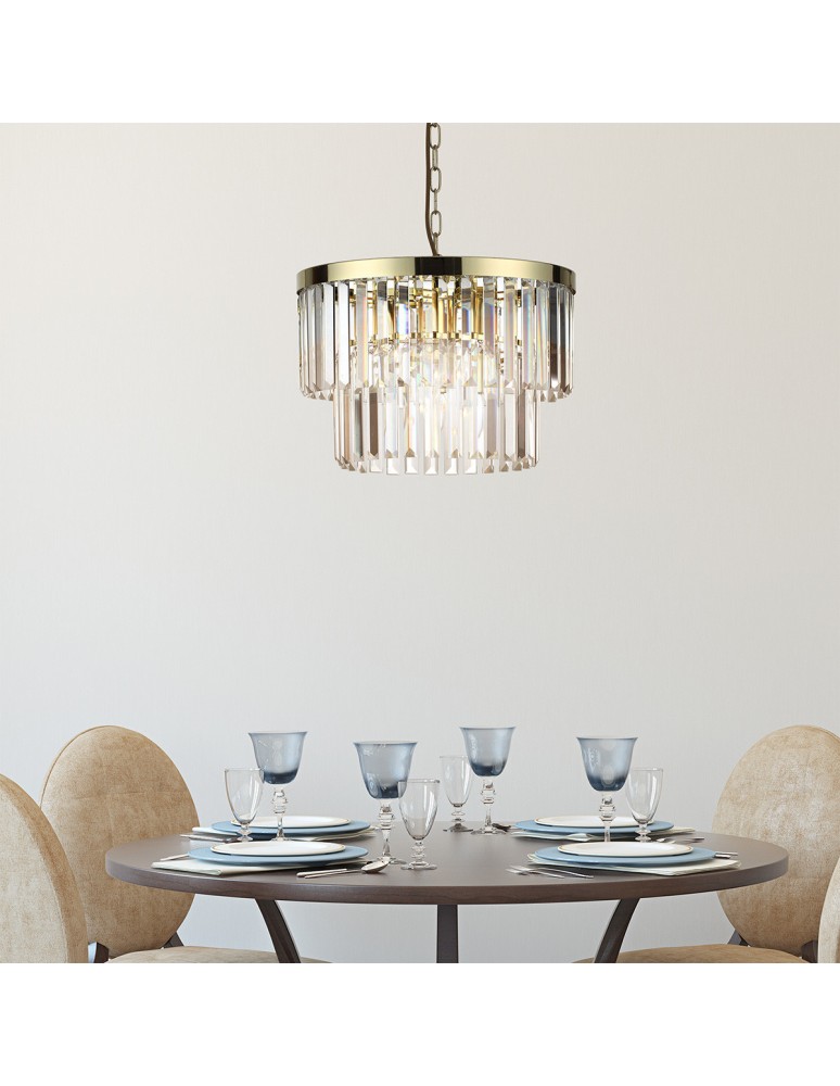 Glamour chandeliers - Light Prestige Vetro pendant lamp antique gold LP-2910/5P AGD 5xE14 antique gold - product kolory-swiatla.pl 3