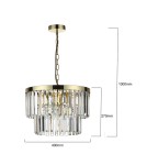 Glamour chandeliers - Light Prestige Vetro pendant lamp antique gold LP-2910/5P AGD 5xE14 antique gold - product 6