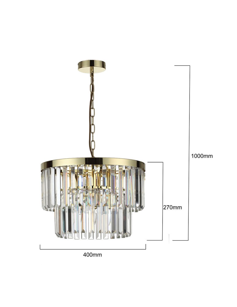 Glamour chandeliers - Light Prestige Vetro pendant lamp antique gold LP-2910/5P AGD 5xE14 antique gold - product kolory-swiatla.pl 6