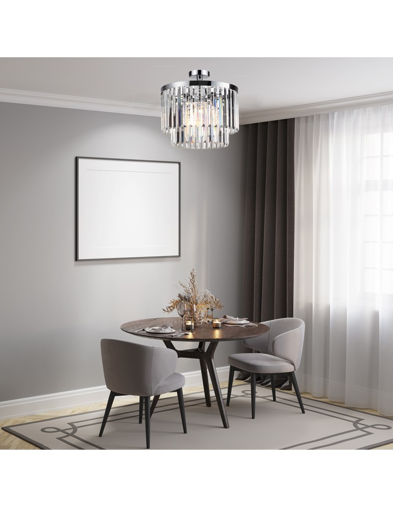 Ceiling lamps with crystals - Light Prestige Vetro plafond E14 transparent/chrome LP-2910/4C - product kolory-swiatla.pl 2