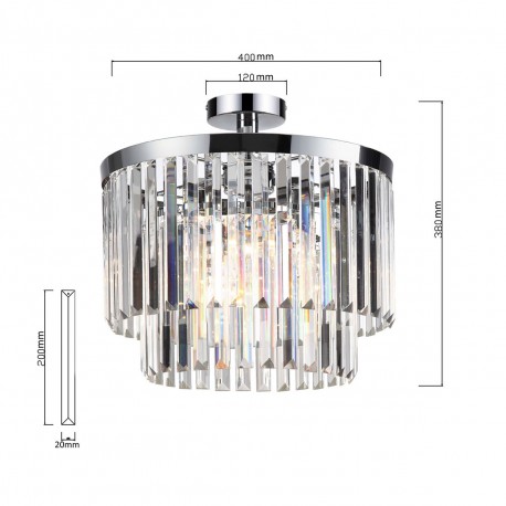 Light Prestige Vetro plafon E14 transparentny/chrom LP-2910/4C