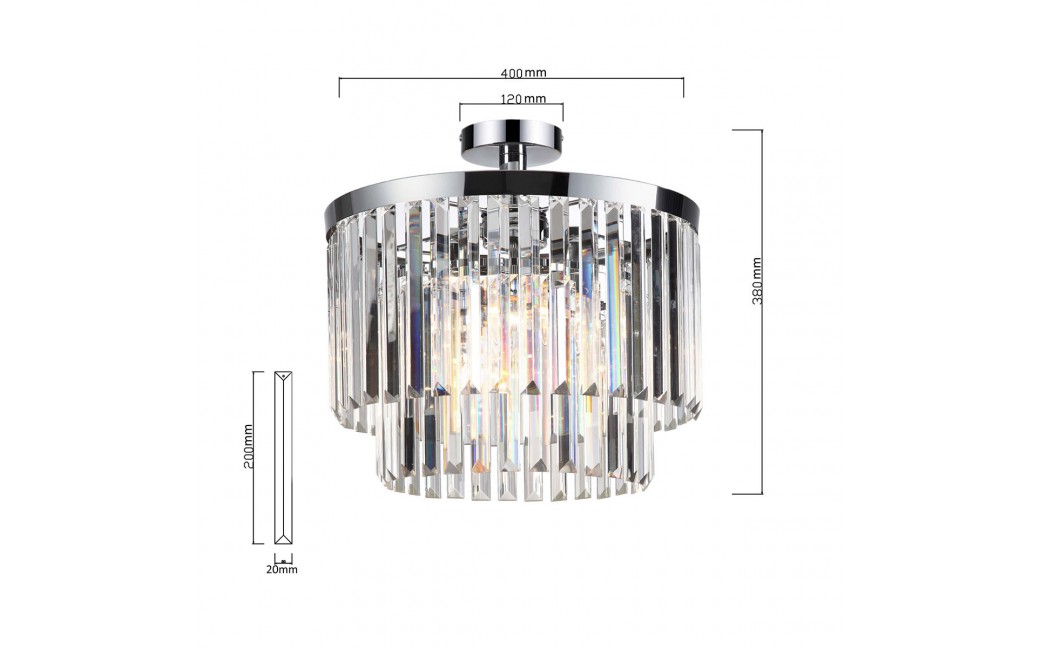 Light Prestige Vetro plafon E14 transparentny/chrom LP-2910/4C