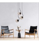 Pendant lamps - Light Prestige Hook 3 pendant black E27 black/amber lampshade LP-125/3P BK - product 2