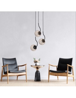 Light Prestige Hook 3 wiszaca czarna E27 czarny/ bursztynowy klosz LP-125/3P BK - produkt 2