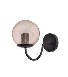 Wall lamps - Light Prestige Hook black wall lamp E27 black/amber lampshade LP-125/1W BK - product 1