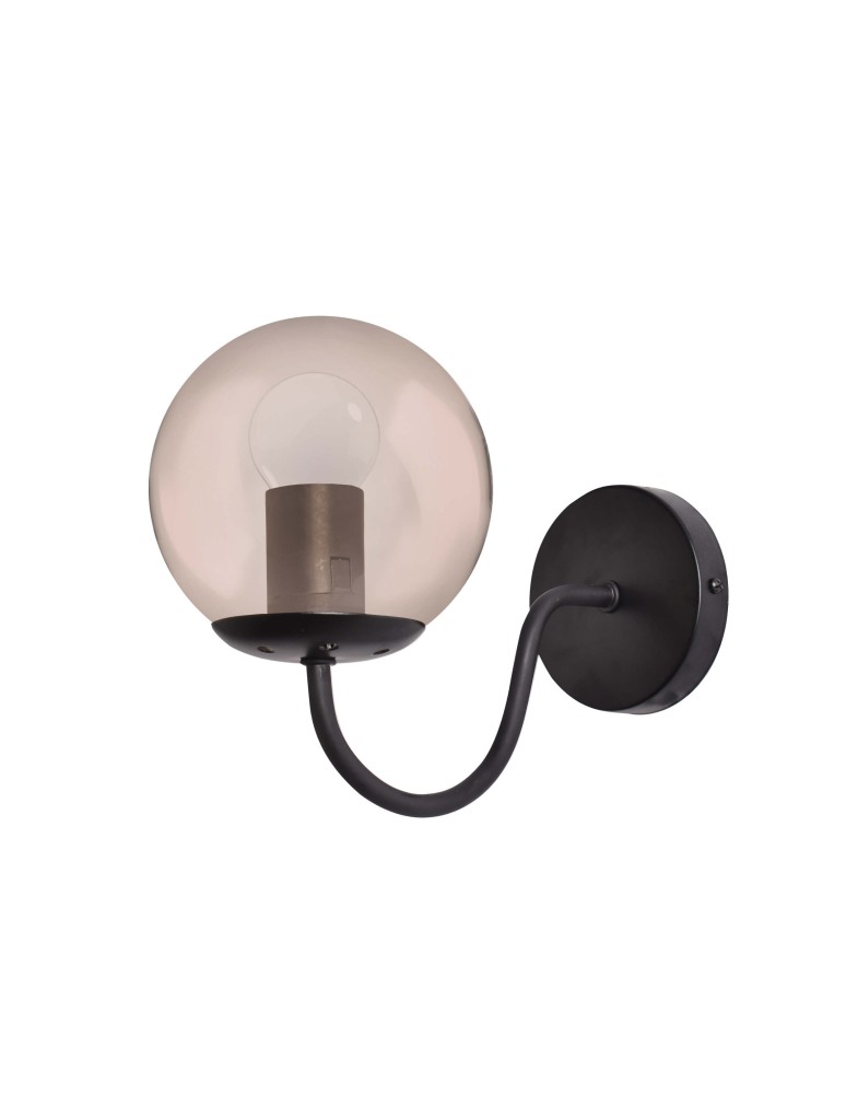 Wall lamps - Light Prestige Hook black wall lamp E27 black/amber lampshade LP-125/1W BK - product kolory-swiatla.pl 1