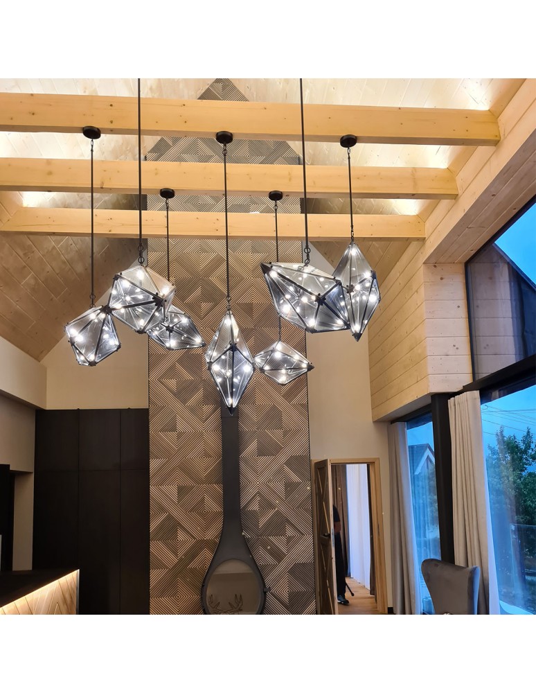 Pendant lamps - Light Prestige Constellation horizontal pendant G9 black / smoke LP-056/1P BK - product kolory-swiatla.pl 2