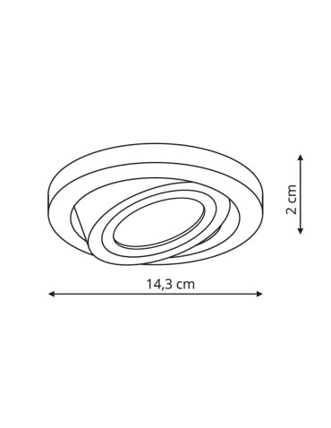Light Prestige Nero flush mounted movable black GU10 black LP-4424/1RS BK movable eyelet - product 2