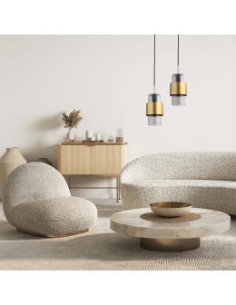 Light Prestige Miele Lampa wisząca E27 1x40W dymny/złoty LP-866/1P L SM/GD - produkt 2