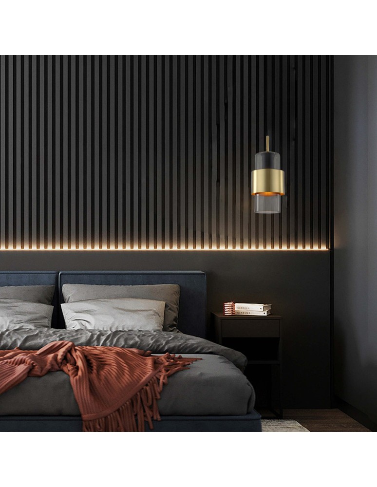 Pendant lamps - Light Prestige Miele pendant lamp E27 1x40W smoke/gold LP-866/1P L SM/GD - product kolory-swiatla.pl 3