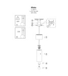 Pendant lamps - Light Prestige Miele pendant lamp E27 1x40W smoke/gold LP-866/1P L SM/GD - product 10