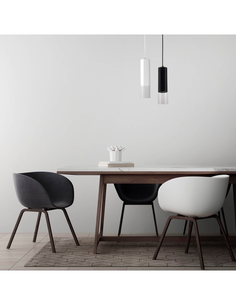 Light Prestige Manacor Lampa wisząca GU10 1x50W czarny/transparentny LP-232/1P BK