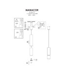 Light Prestige Manacor Lampa wisząca GU10 1x50W czarny/transparentny LP-232/1P BK
