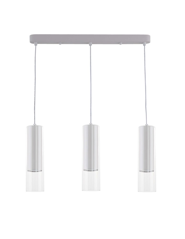 Triple pendant lamps - Light Prestige Manacor GU10 pendant lamp 3x50W white/transparent LP-232/3L WH - product kolory-swiatla.pl 1