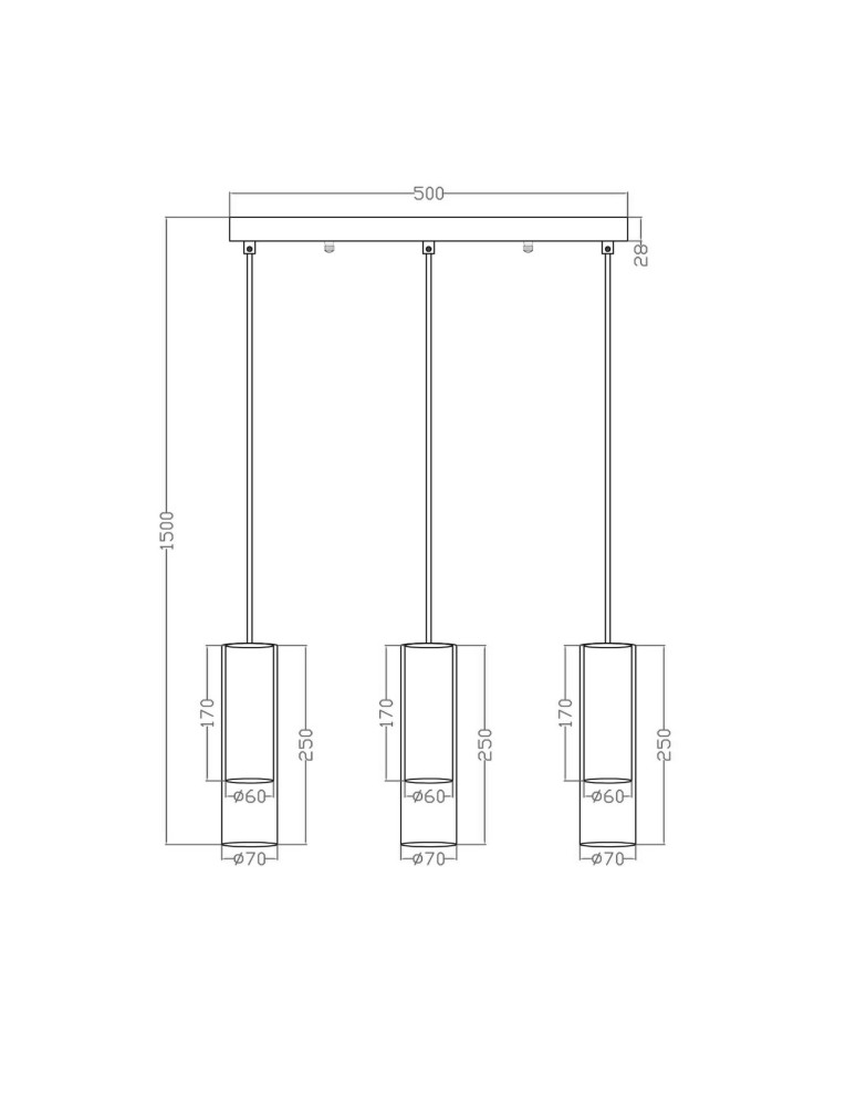 Triple pendant lamps - Light Prestige Manacor GU10 pendant lamp 3x50W white/transparent LP-232/3L WH - product kolory-swiatla.pl 3