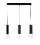 Triple pendant lamps - Light Prestige Manacor GU10 3x50W black/transparent pendant lamp LP-232/3L BK - product 1