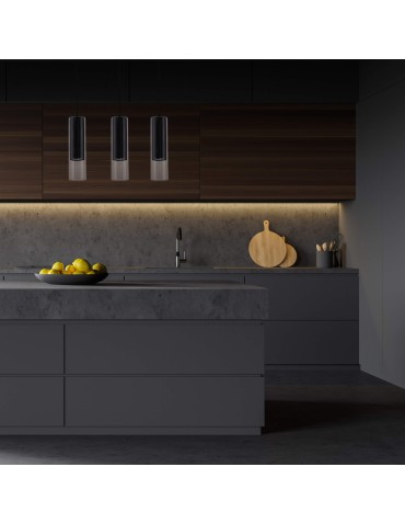 Light Prestige Manacor Lampa wisząca GU10 3x50W czarny/transparentny LP-232/3L BK - produkt 2