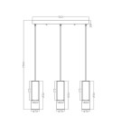 Triple pendant lamps - Light Prestige Manacor GU10 3x50W black/transparent pendant lamp LP-232/3L BK - product 3