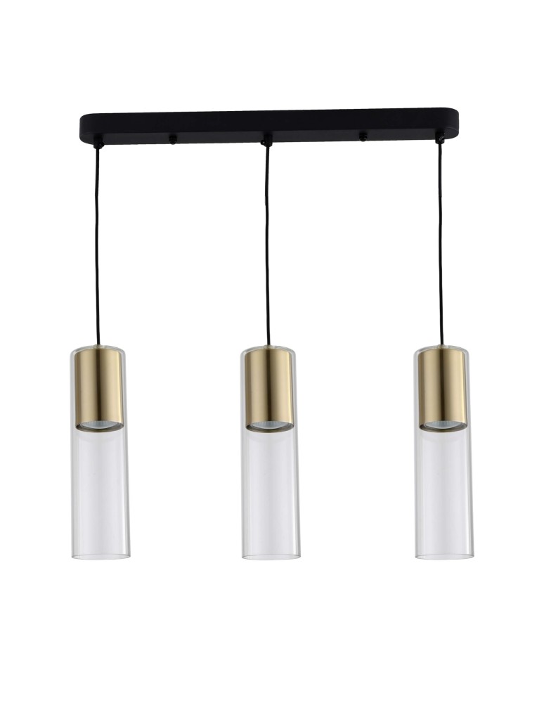 Triple pendant lamps - Light Prestige Manacor GU10 3x50W gold/transparent pendant lamp LP-232/3L GD - product kolory-swiatla.pl 1