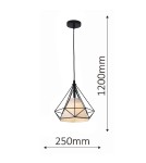 Pendant lamps - Light Prestige Nola pendant black E27 black / white LP-076/1P BK - product 3