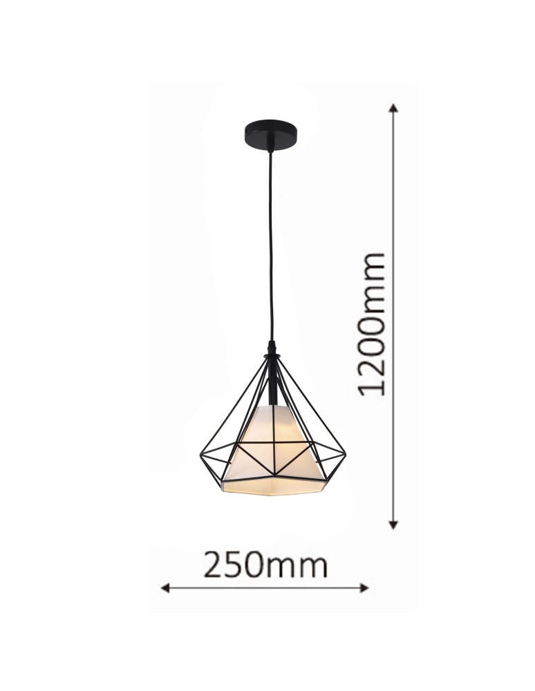 Pendant lamps - Light Prestige Nola pendant black E27 black / white LP-076/1P BK - product kolory-swiatla.pl 3