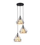 Triple pendant lamps - Light Prestige Nola 3 pendant lamp black LP-076/3P BK 3xE27 black / white - product 1