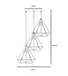 Triple pendant lamps - Light Prestige Nola 3 pendant lamp black LP-076/3P BK 3xE27 black / white - product 2