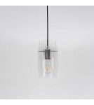 Glass pendant lamps - Light Prestige Savona Pendant lamp E27 1x1W transparent/silver LP-707/1P - product 6