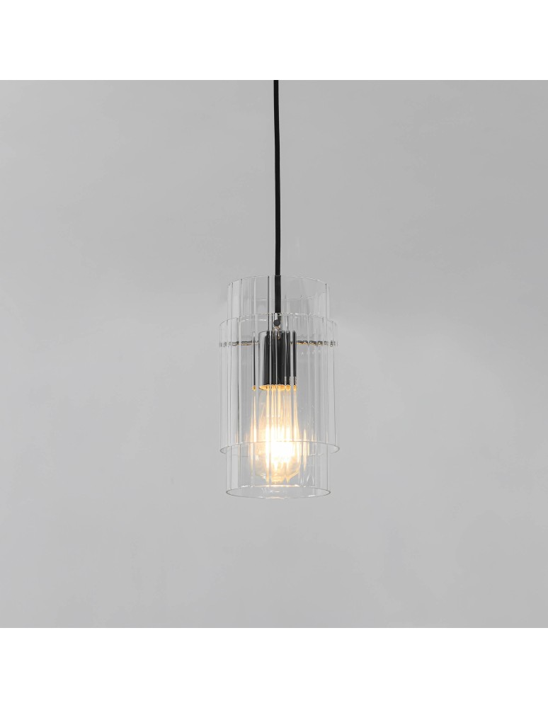 Glass pendant lamps - Light Prestige Savona Pendant lamp E27 1x1W transparent/silver LP-707/1P - product kolory-swiatla.pl 8
