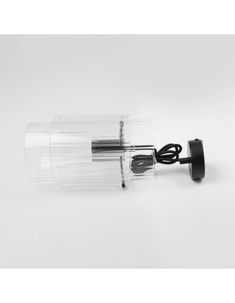 Glass pendant lamps - Light Prestige Savona Pendant lamp E27 1x1W transparent/silver LP-707/1P - product kolory-swiatla.pl 10