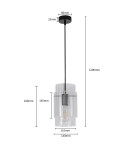 Glass pendant lamps - Light Prestige Savona Pendant lamp E27 1x1W transparent/silver LP-707/1P - product 13