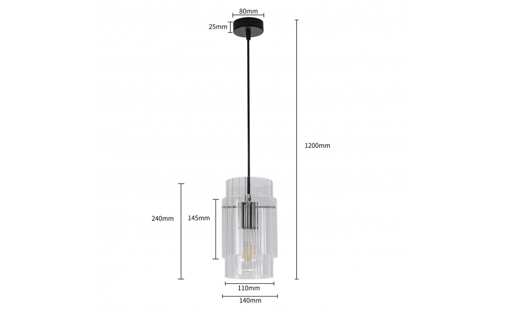 Light Prestige Savona Lampa wisząca E27 1x1W transparentny/srebrny LP-707/1P