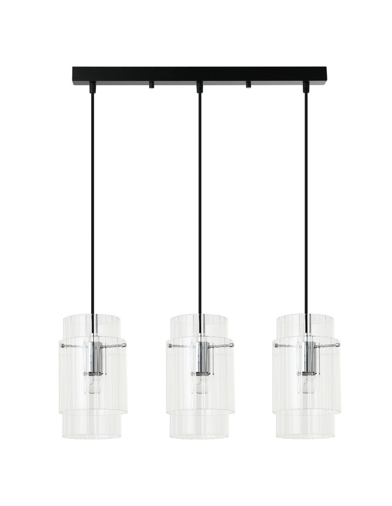 Triple pendant lamps - Light Prestige Savona Pendant Lamp E27 3x40W transparent/silver LP-707/3L - product kolory-swiatla.pl 1