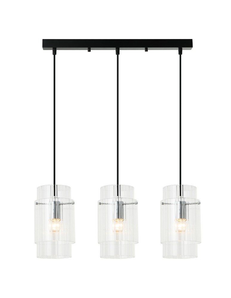 Triple pendant lamps - Light Prestige Savona Pendant Lamp E27 3x40W transparent/silver LP-707/3L - product kolory-swiatla.pl 3