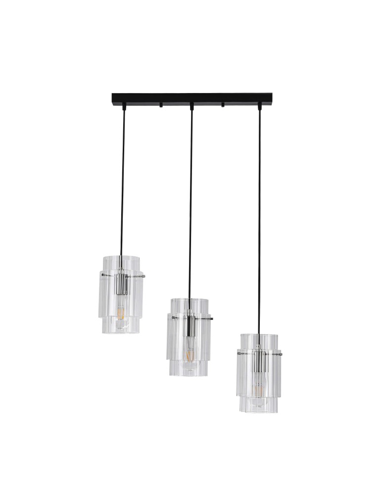 Triple pendant lamps - Light Prestige Savona Pendant Lamp E27 3x40W transparent/silver LP-707/3L - product kolory-swiatla.pl 4