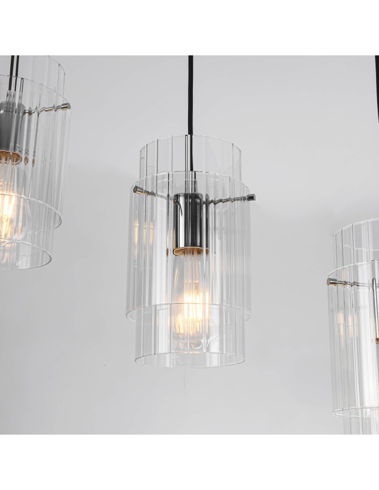 Triple pendant lamps - Light Prestige Savona Pendant Lamp E27 3x40W transparent/silver LP-707/3L - product kolory-swiatla.pl 7